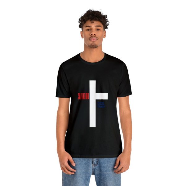 Black- Red White and Blue - Men and Women Only - Salvation Cross - Jesus Loves Trump - Image 4