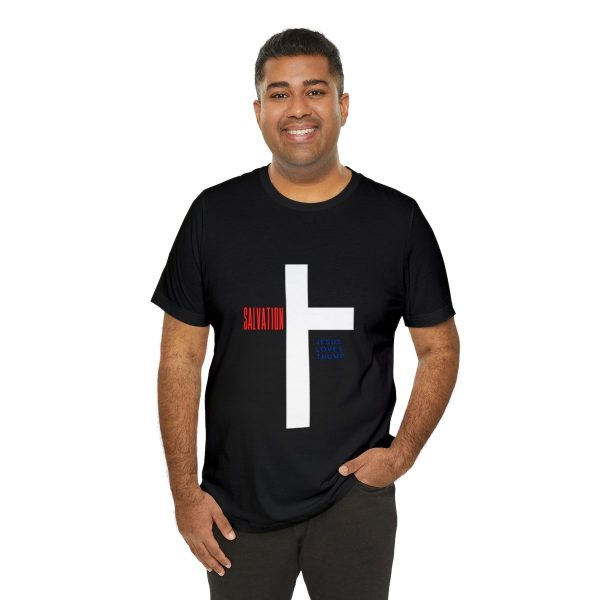 Black- Red White and Blue - Men and Women Only - Salvation Cross - Jesus Loves Trump - Image 8