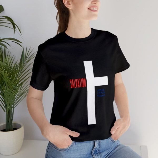 Black- Red White and Blue - Men and Women Only - Salvation Cross - Jesus Loves Trump - Image 9