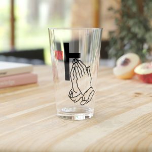 Trump Cross - Pint Glass, 16oz - Jesus Loves Trump