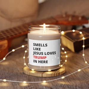 Smells Like Jesus Loves Trump - 9 Oz. Scented Candle - Jesus Loves Trump